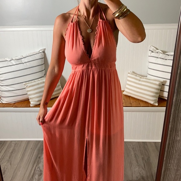 🧁 LAST1!CORAL SUN- boho maxi dress - Picture 3 of 9